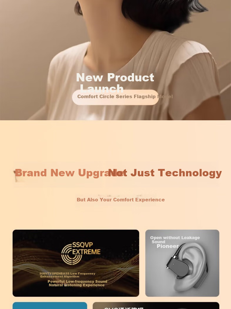 MICROKIA [Ultra-Audio | Cloud-Like Comfort] Bluetooth Headphones, Over-Ear Bone Conduction Concept, Wireless Non-In Open Design, Long Battery Life, Commuter And Sports Headphones 3