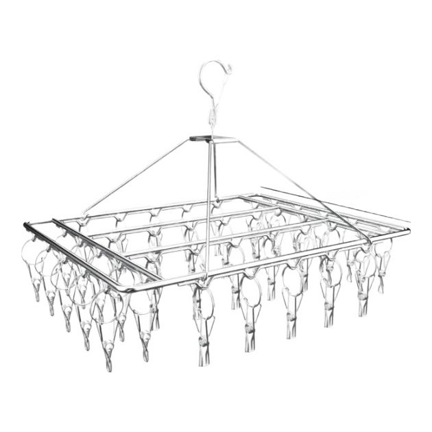 Jingjiayi Stainless Steel Clothes Hanger Clips, 40 Clips, Household Use, Multi-Functional Windproof Underwear Hanger for Babies, Socks Drying Rack