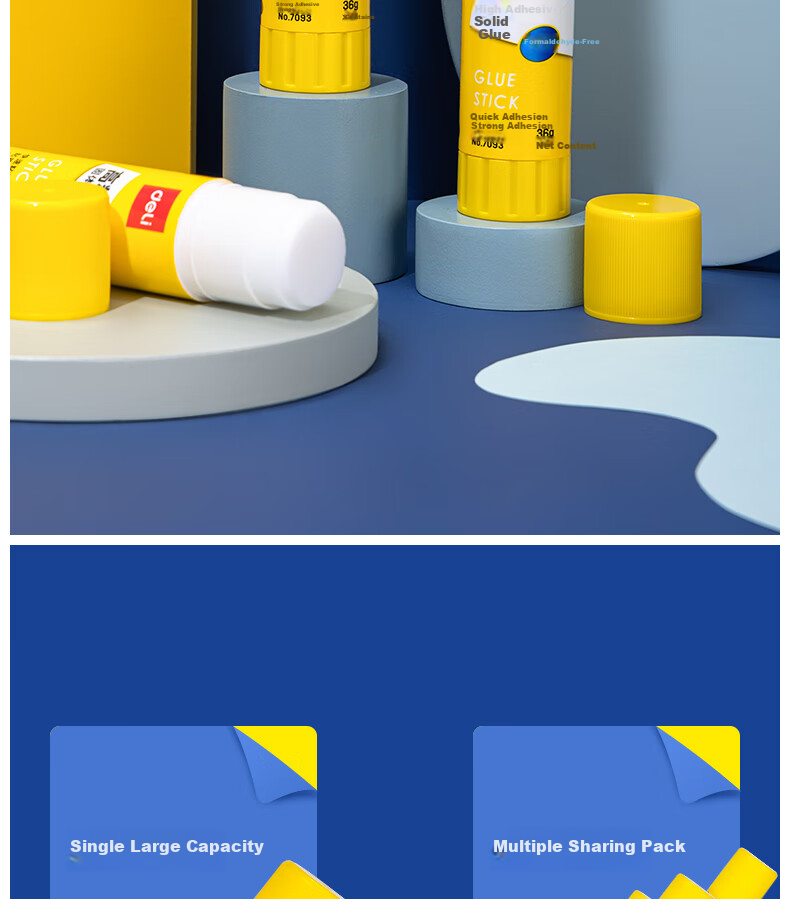 Deli 36g High Viscosity PVP Solid Glue Stick, Formaldehyde-Free Quick-Drying Durable Adhesive, Strong Bonding, Student Stationery, Single Stick for Order Filler, Office Supplies 3