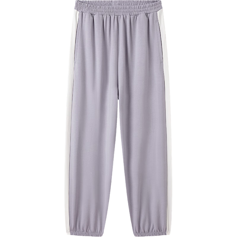 THREEGUN Children's Pajama Pants, Cool Ice Spring Cotton, 3A Antibacterial, Boys And Girls Single Pants, Long Pants, 110, Lilac Purple