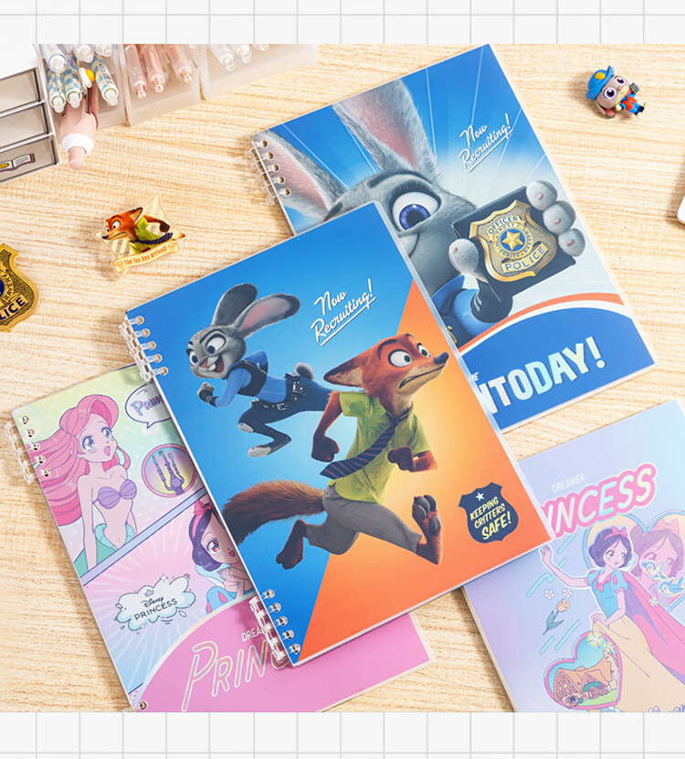 Disney Loose-Leaf Notebook with Removable Spiral Binding, 60 Sheets, High-Quality Waterproof Journal for Students, Girls' Planner And Homework Book 8