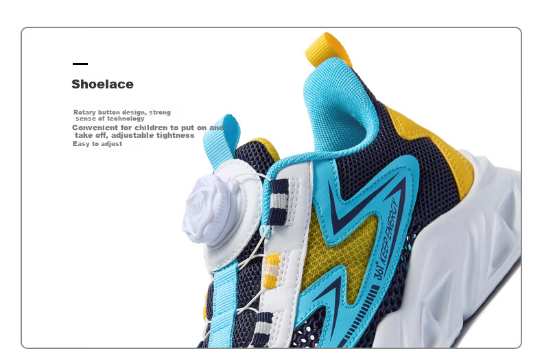 361° Children's Shoes, Kids' Running Shoes Summer, Boys And Girls 3-14 Years Old, Large Mesh Rotary Knob Running Shoes, Pink 36 31