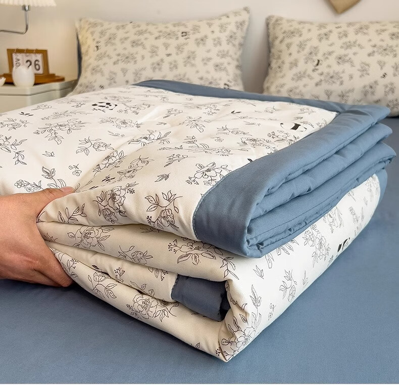 Wuyinliangpin Children's Summer Cooling Quilt, Air Conditioning Blanket, Baby Class A Soybean Kindergarten Nap Quilt, Garden Style, 100x150cm 7