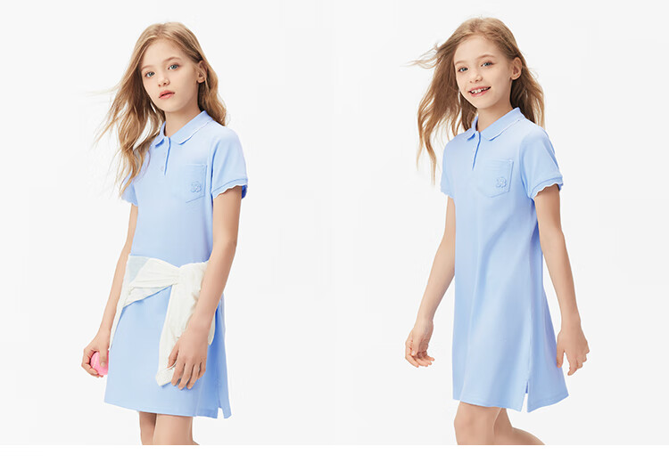 Navigare Girls' Dress, Children's Summer Thin Cool Sports Polo Dress, Casual Moment, Cherry Blossom Pink, Size 140 9