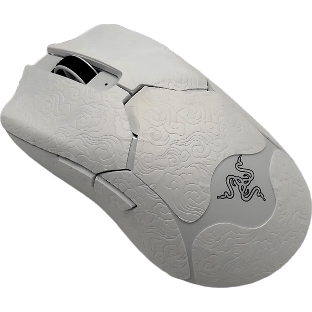 JPLAYER Anti-Slip Sticker for Viper V2 Pro Mouse, Sweat-Absorbing Side Sticker for Gaming Wireless Mouse, Matte Anti-Slip And Sweat-Resistant Special Sticker, White Auspicious Cloud Pattern Full Coverage
