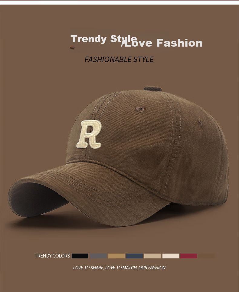 Jiancai Baseball Cap for Men And Women, Trendy Versatile Outdoor All-Season Sports Fishing Sun Hat, Simple Letter Sun Visor Cap 2