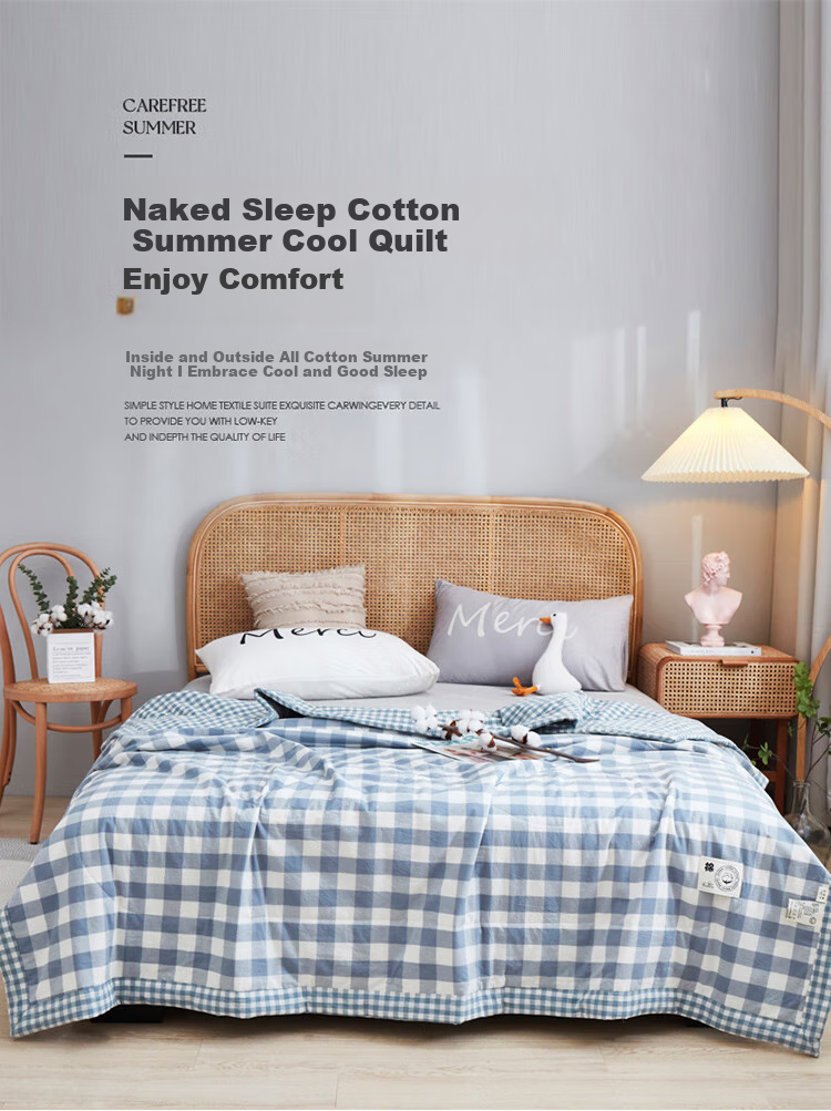 Hengyuanxiang Xinjiang Cotton Quilt, Air Conditioning Quilt, Washable Summer Cool Quilt, Single Or Double Bed, Dormitory Pure Cotton Summer Quilt, 180*200cm 1