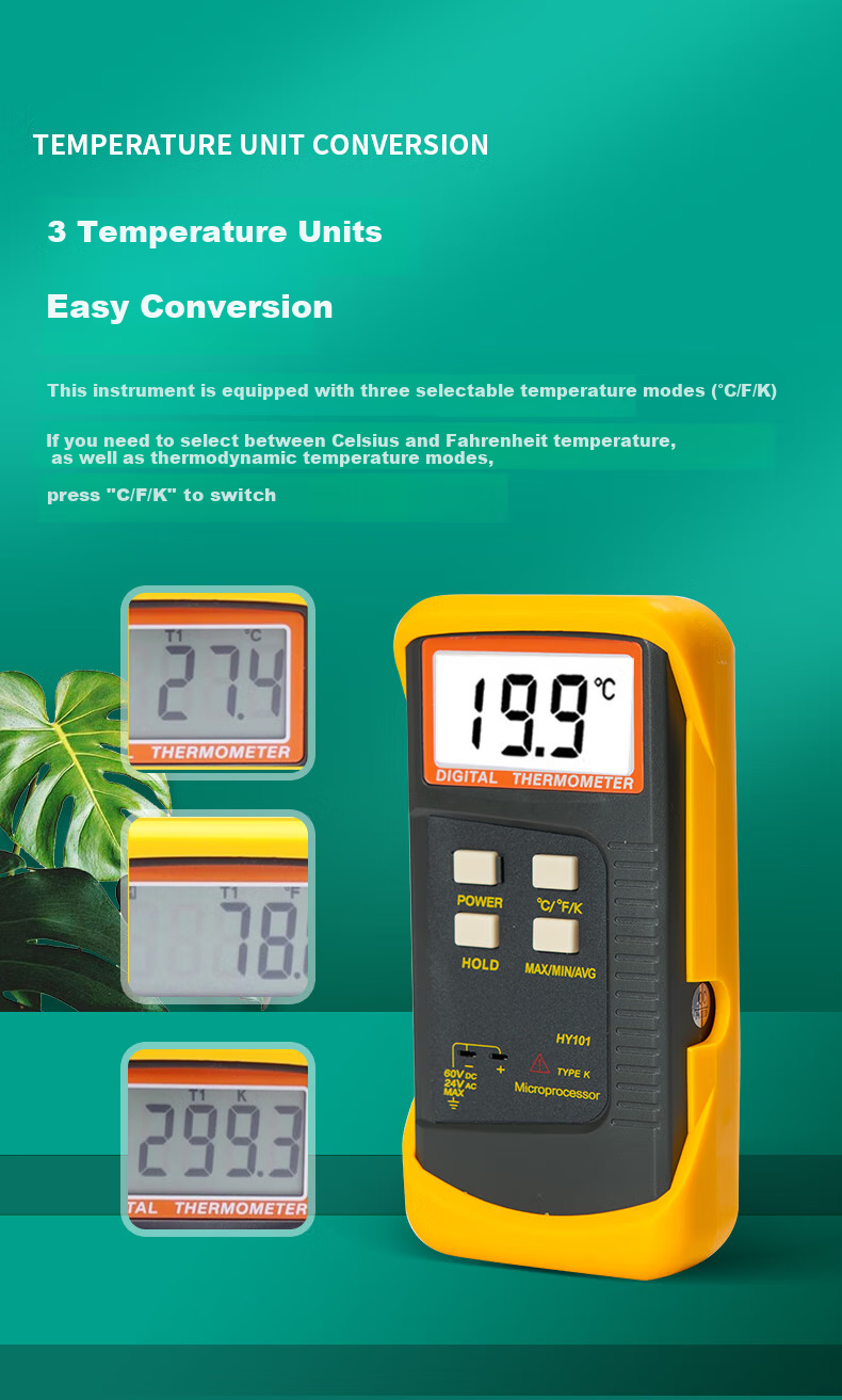 YHT Four-Channel Electronic K-Type Thermocouple Probe, Temperature Meter YHT309, Water Temperature Mold Thermometer Gauge 4