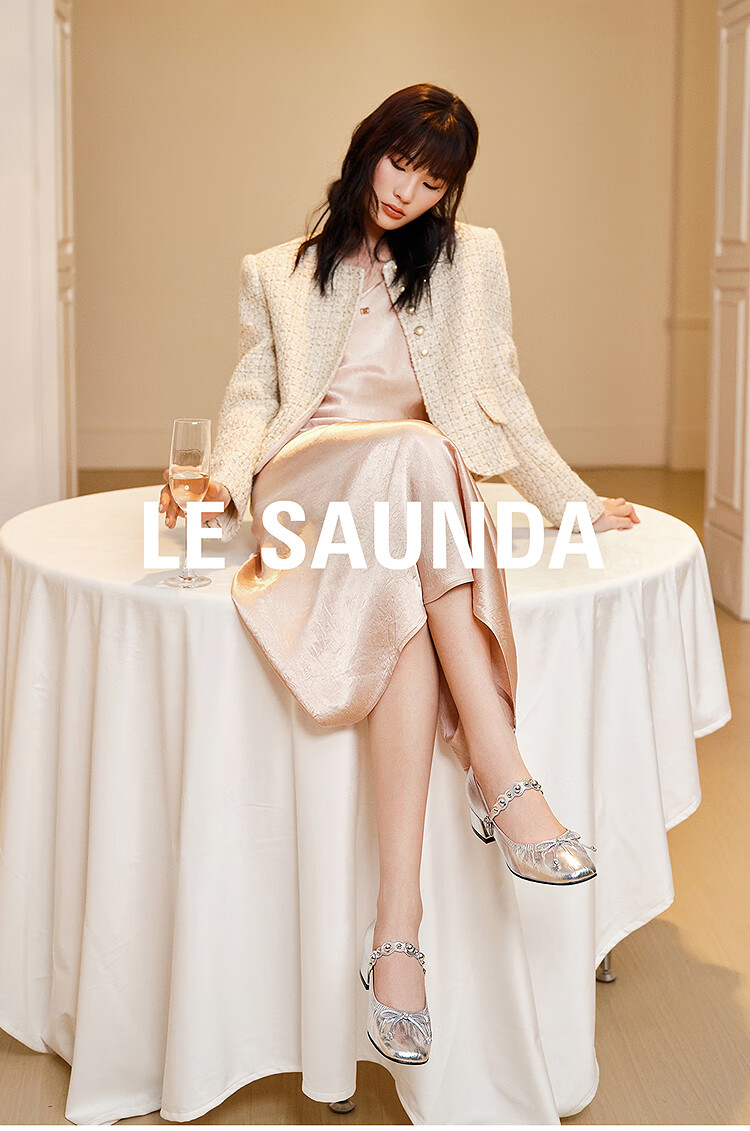 Le Saunda 2025 New [Crystal Princess] Versatile Mary Jane Flats for Women 34802, Champagne Gold GDL, Size 36 1