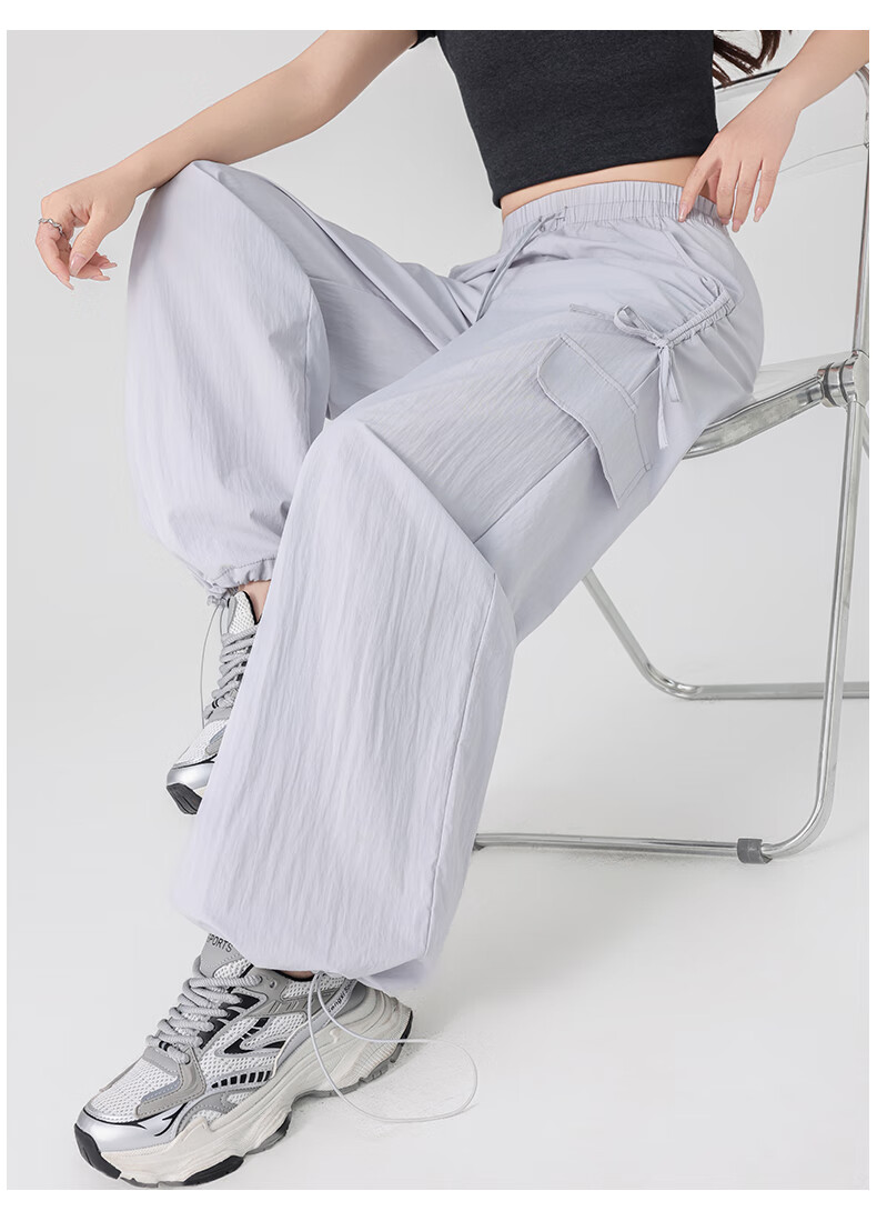 LangSha Women's Cargo Pants with Drawstring for Petite Figures, Lightweight Summer 2025 Butterfly Bow Casual Quick-Dry Trousers Paratrooper Pants 18