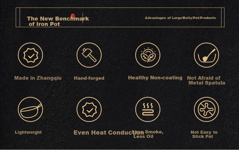 Royalstar Zhangqiu Iron Wok, Large Belly Pot for Home Use, Non-Coated Stir-Fry Pan, Suitable for Induction Cooker And Gas Stove, 24cm 2