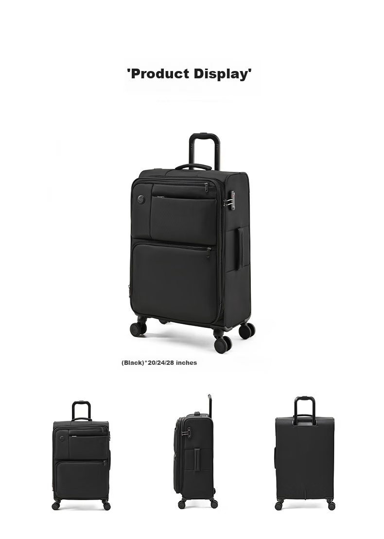 Goby Luggage, Ultra-Light Soft Oxford Fabric Suitcase, Multi-Pocket Case, 3001C Starry Black, 28-Inch Check-In Suitcase 7