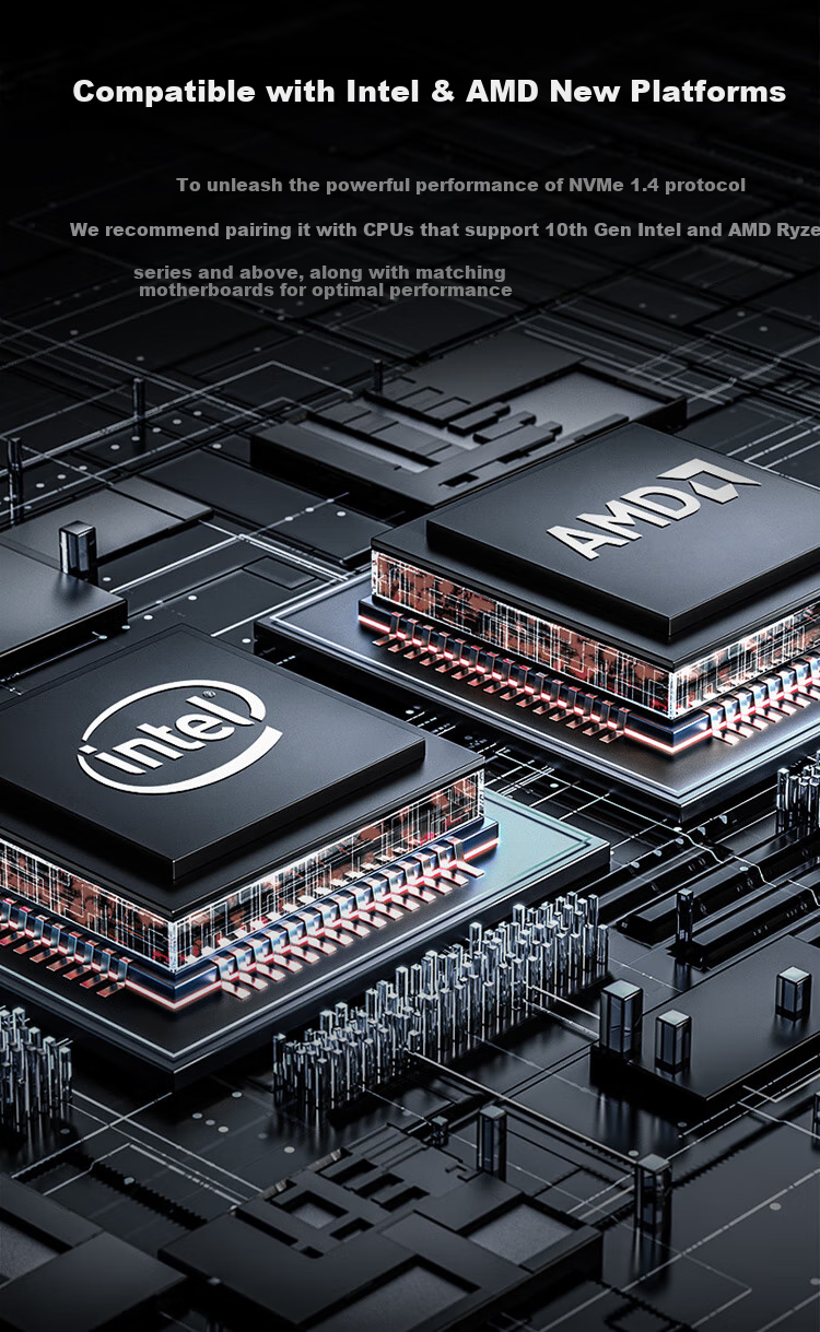 KingSpec 1TB SSD NVMe 2242 M.2 Interface, Selected TLC NAND, PCIe 4.0, Read Speed 4800MB/s, AI PC Storage Accessory 8