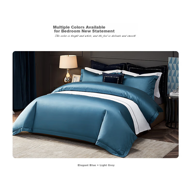 Canasin Hotel Bedding, 100-Thread Count Pure Cotton Four-Piece Set, Xinjiang Long-Staple Cotton Bed Sheet And Duvet Cover, Bedding for 1.5m Bed 7