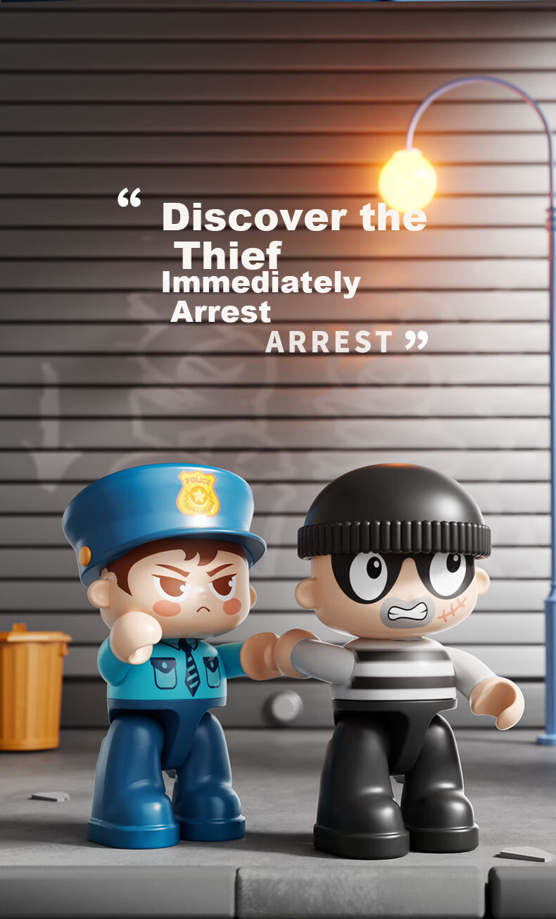 FEELO Compatible with LEGO Large Particle Building Blocks, Toy for Boys And Girls, Birthday Gift, Police Station Y42005 5