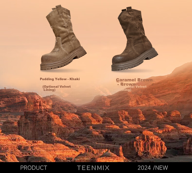 TEENMIX Women's Fleece-Lined Distressed Classic Fashion Versatile Boots Comfortable Women's Shoes 4