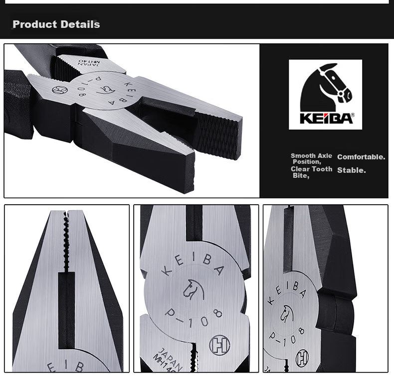 KEIBA Japanese Imported Electrician Pliers, Japanese Tiger Pliers P-108, 8-Inch Flat-Nose Pliers (Do Not Cut Steel Wire) 2