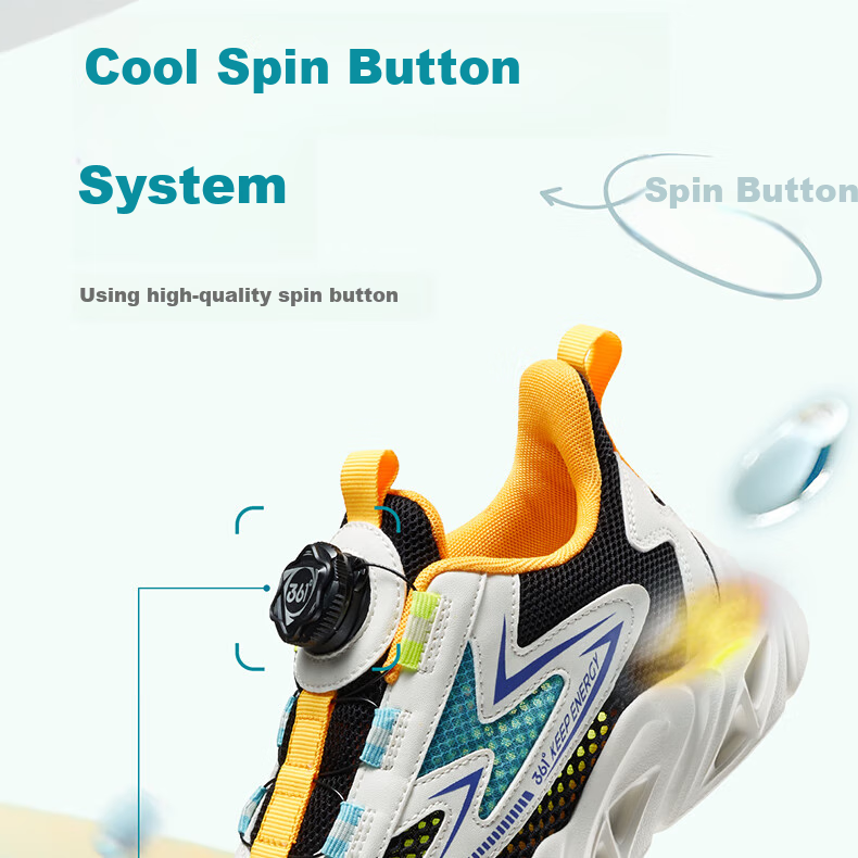 361° Children's Shoes, Kids' Running Shoes Summer, Boys And Girls 3-14 Years Old, Large Mesh Rotary Knob Running Shoes, Pink 36 10