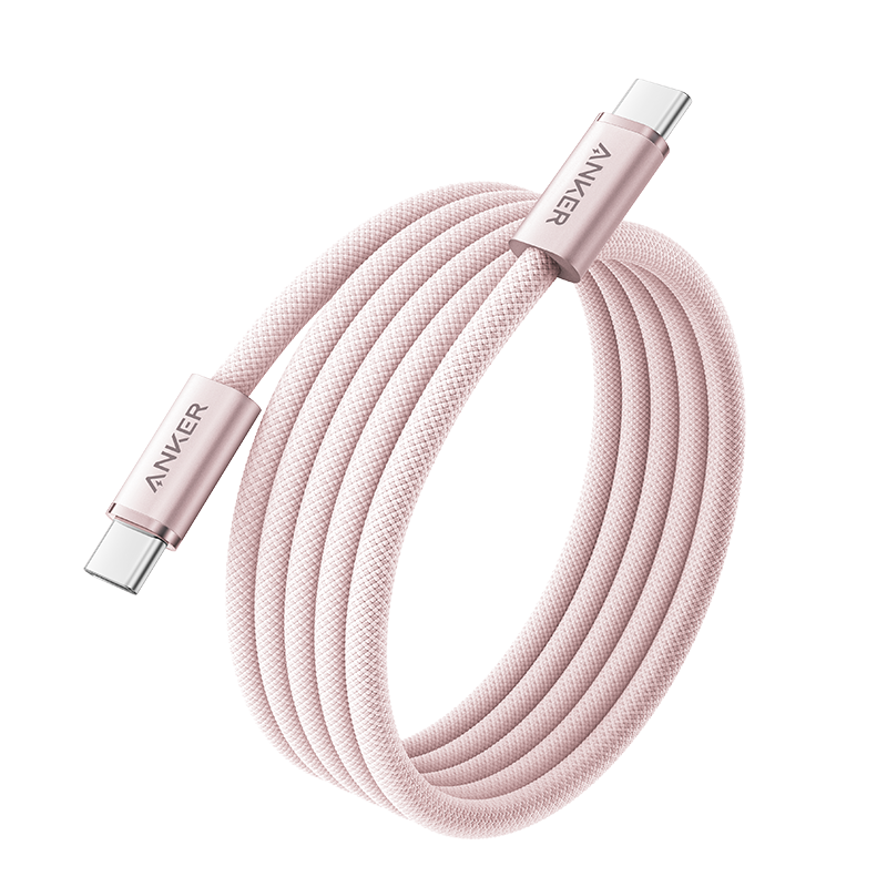 ANKE Nano Anti-Dirt Braided 140W Apple Data Cable, Dual-Head Type-C Charging Cable, Suitable for IPhone18ProMax/17/16 Phones/Huawei/Computers, 1 Meter Pink