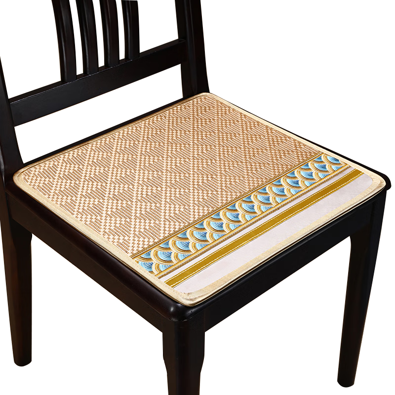 Huamanshengting Dining Chair Cushion, Ice Silk Summer Office Breathable Chair Pad, Car Seat Cover, S2 Four Seas Rising Peace, 45*45cm