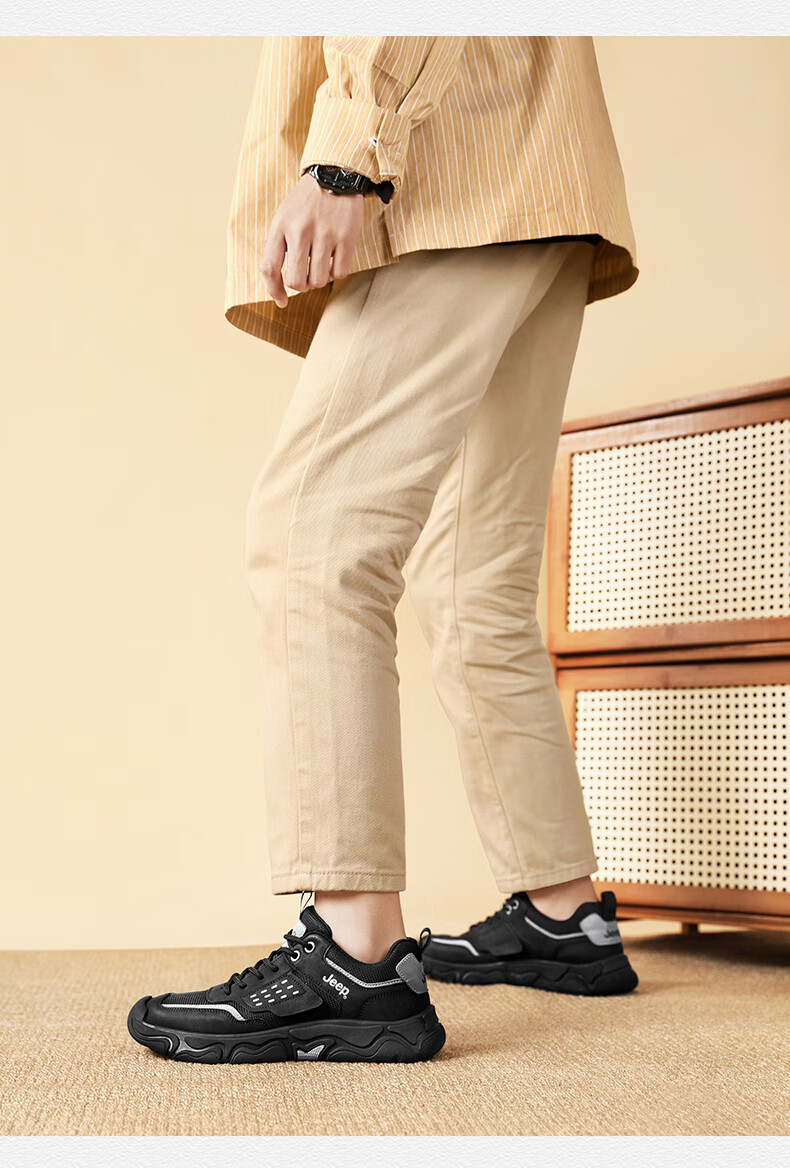 JEEP Men's Shoes for Spring And Autumn 2026 New Outdoor Hiking Shoes, Sports Shoes, Wear-Resistant Running Shoes, Non-Slip Mountaineering Shoes 15