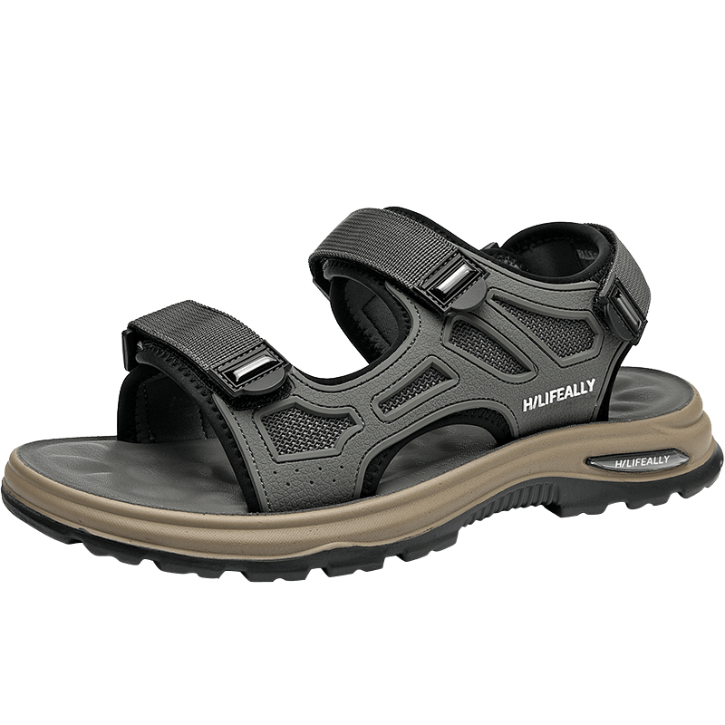 HLA Men's Sandals, Fashionable Casual Beach Shoes, HAALXM2FBG060, Gray, Size 42