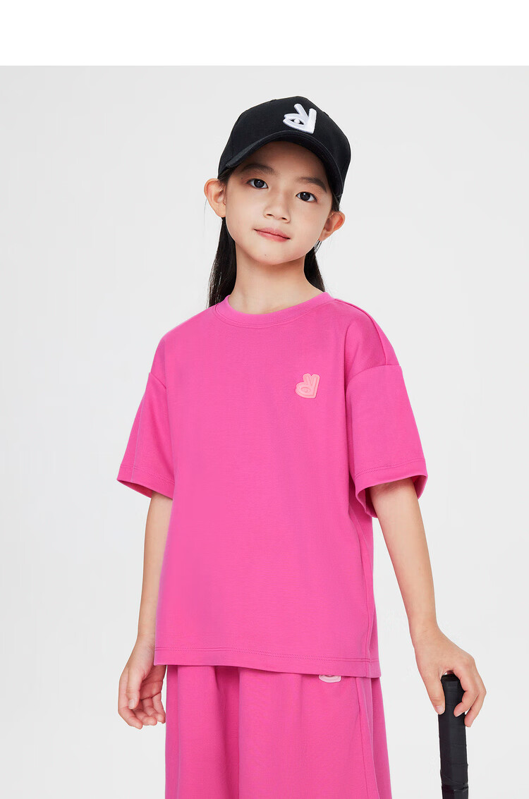 Annil Children's Clothing, Boys And Girls Short-Sleeve T-Shirt, Antibacterial Long-Staple Cotton, Summer Fashion, Pure Cotton, Casual Round Neck, Loose Fit, Nebula Blue 18