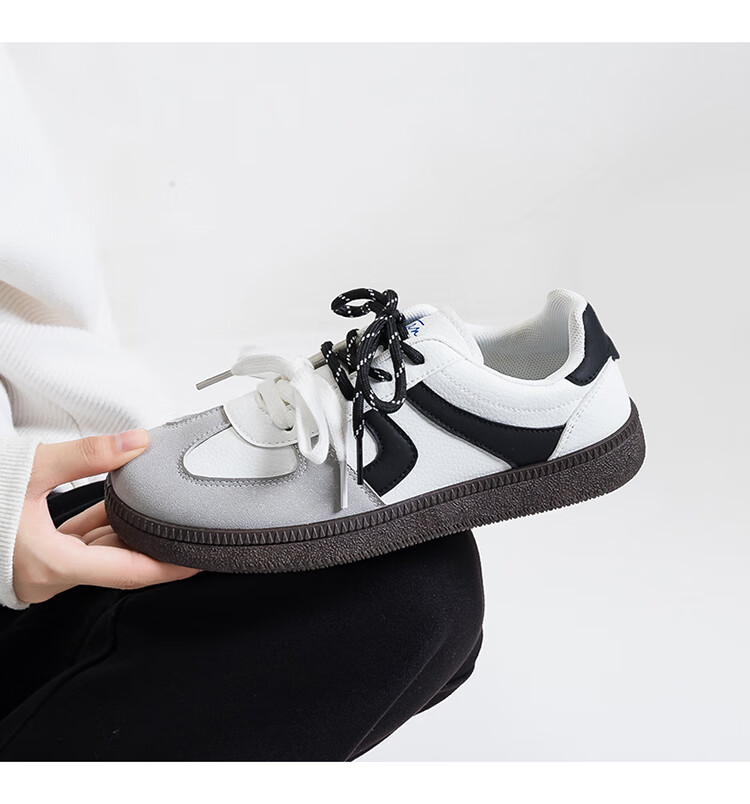 HUANQIU Gray Dexun Shoes for Women, Niche Original Korean Style Student Sneakers, New Versatile Casual Skateboard Shoes for Women in Spring 2026 1