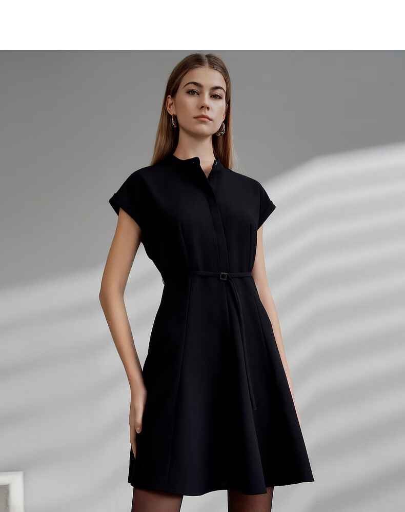 G2000 Delivery Waistband/multidirectional Elasticity/mall Same Style Women's Spring And Summer Elegant Dress, Black, L/38 3