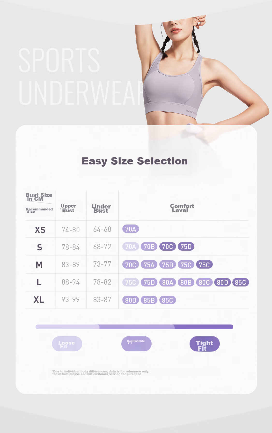 Keep High-Intensity Sports Bra, Anti-Sagging, Side Support, Training, Running, Summer Wear, Shock-Absorbing, Milkshake Purple, S 8