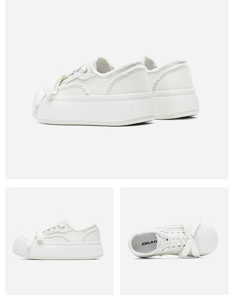 Dickies Women's Canvas Shoes, Fashionable Versatile Breathable Wear-Resistant Casual Shoes White Sneakers for Women, Beige, Size 37 7