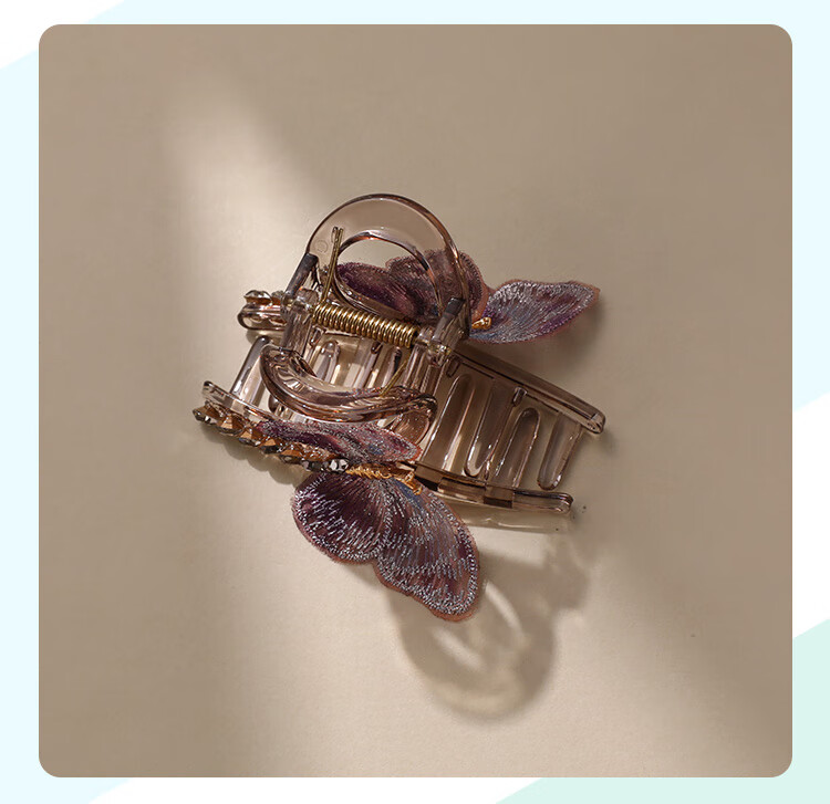 CHIMERA Half-Up Hair Clip Embroidered Butterfly Shark Clip Hairpin for Thin Hair Women Birthday Gift 8
