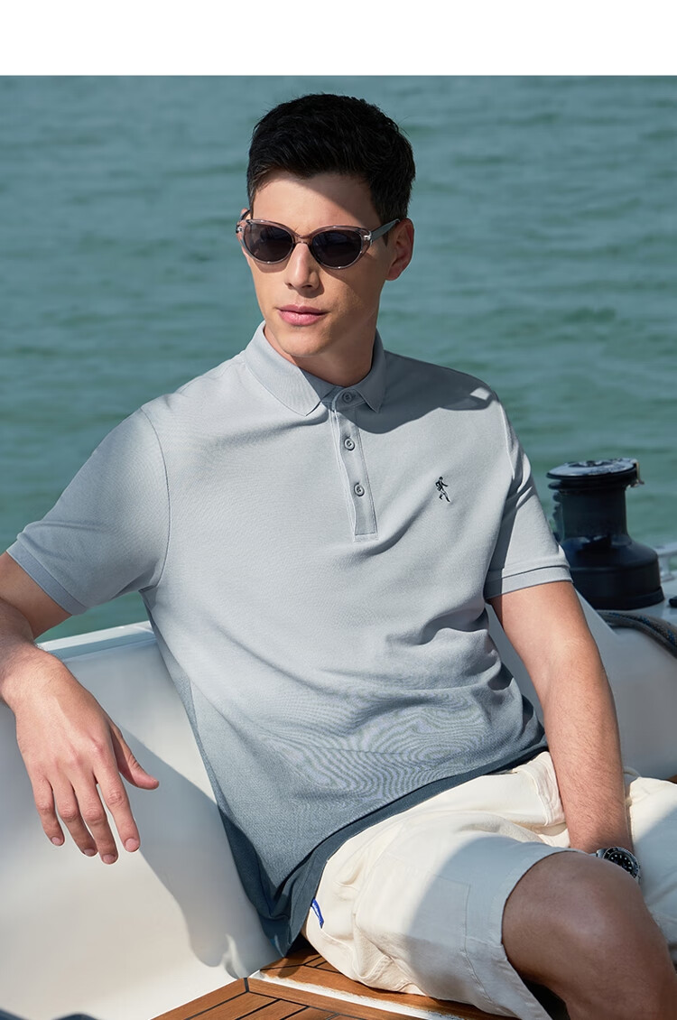 DANCING WOLVES [Gradient] Short-Sleeve Polo Shirt for Men, Summer Cool-Feeling Quick-Dry Breathable Business Casual Versatile T-Shirt Top for Me 14