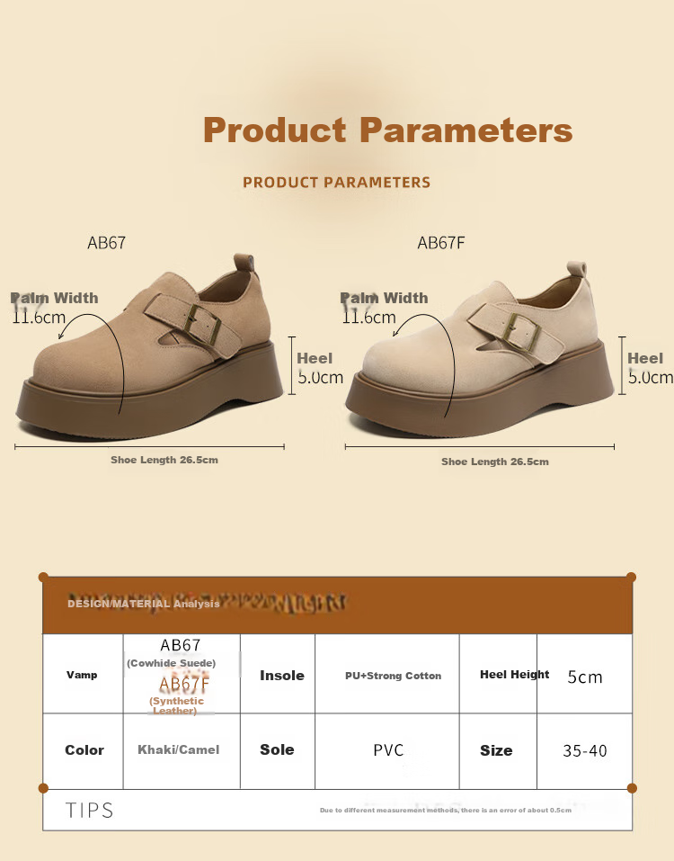 ZHR Bokeng Women's Thick-Soled Commuter Shoes, Lightweight Slip-On Soft-Soled Casual Shoes for Women, AB67F, Camel Color, Size 37 3