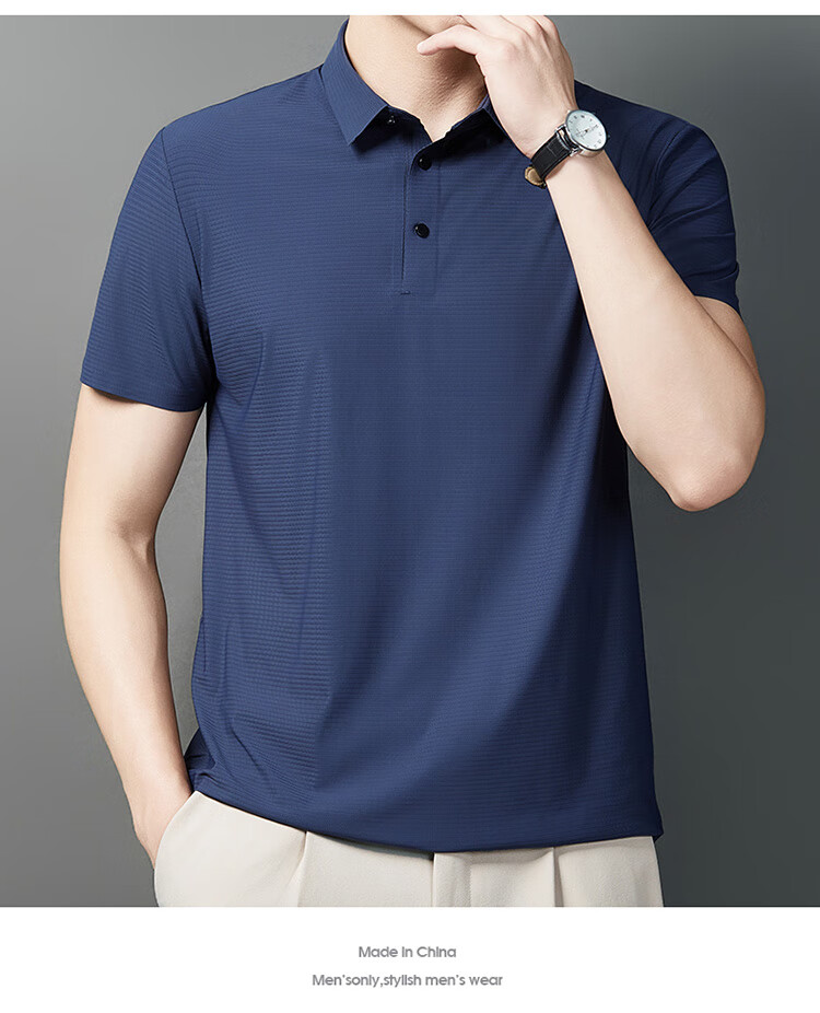 LangSha Polo Shirt for Men, Summer Sports T-Shirt, Loose-Fitting Cool Ice Silk Collar, Short Sleeve Fitness Running Father's Day Gift 16