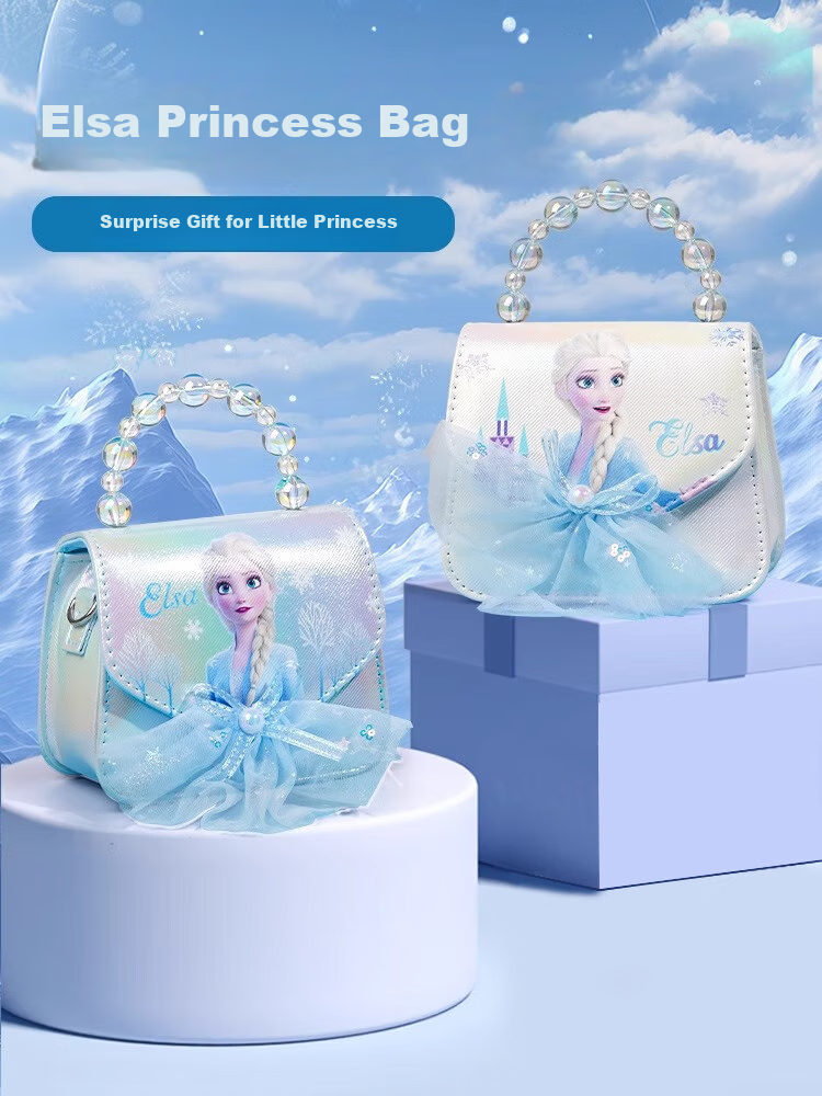Disney Elsa Princess Handbag, Children's Toy, Birthday Gift for Girls Aged 3-6 Elsa Tote Bag, Suitable for Ages 7-14 1