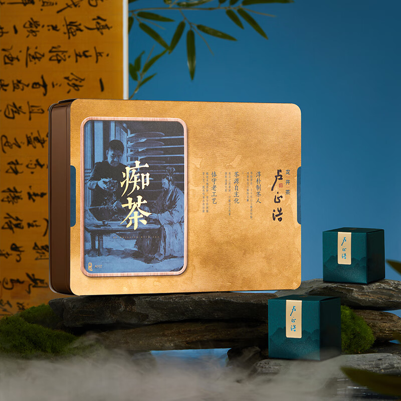 卢正浩绿茶痴茶钱塘龙井茶叶特级120g2025年新茶明前茶叶礼盒长辈送礼
