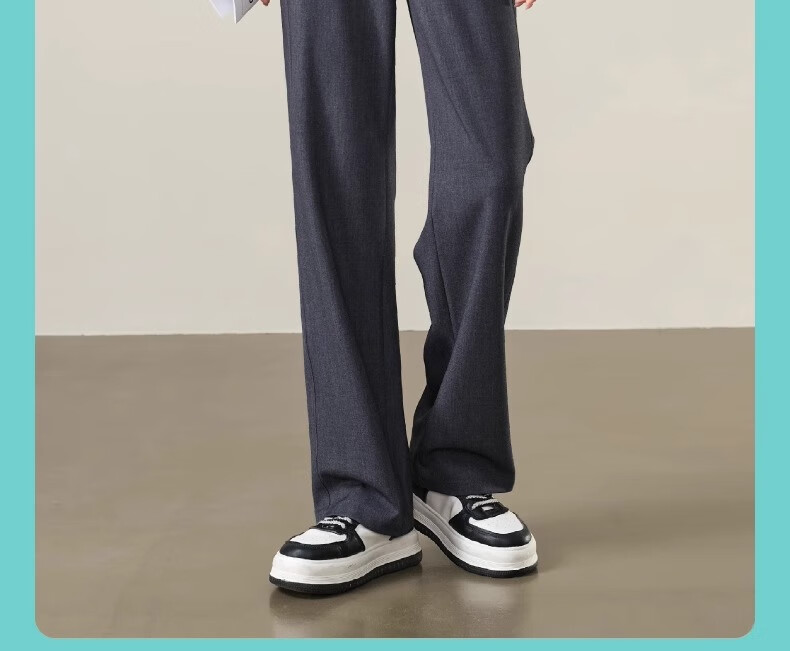 Langsha Women's Straight-Leg TR Twill Suit Pants High-Waist Draped Trousers Narrow and Wide-Leg Casual Pants Spring Autumn Workwear 21