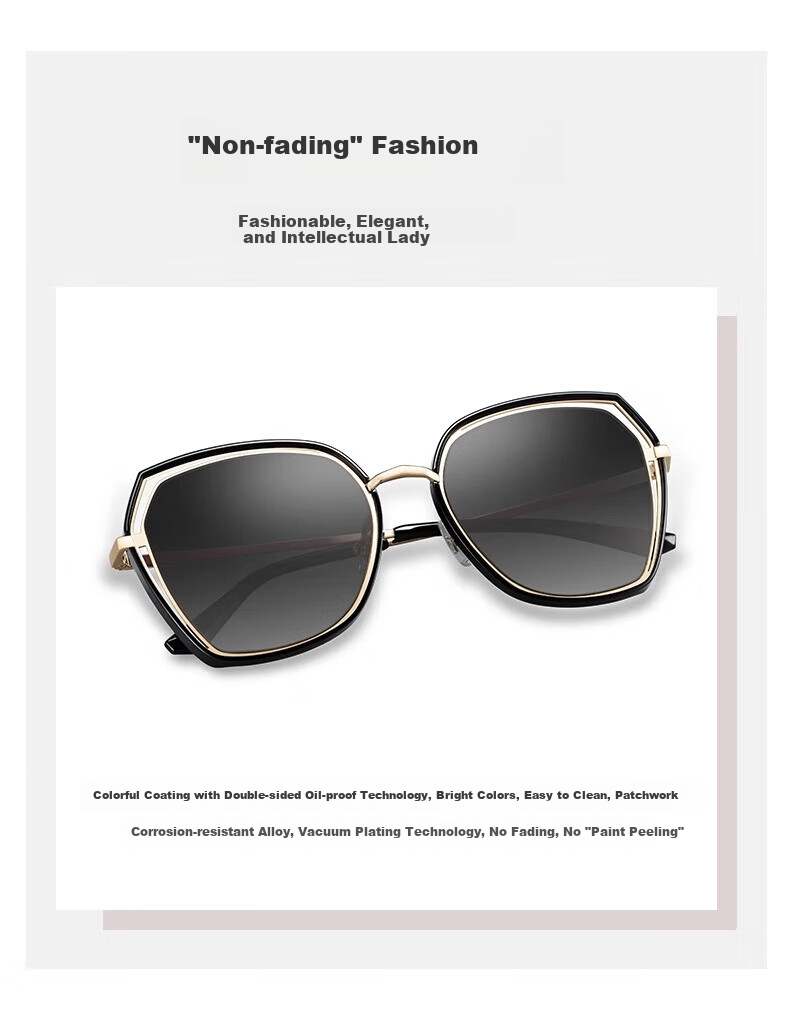 HORIEN Women's Sunglasses, UV Protection, 2026 New Style Polarized Glasses, Sun Protection UV400, High-End Driving Sunglasses 6