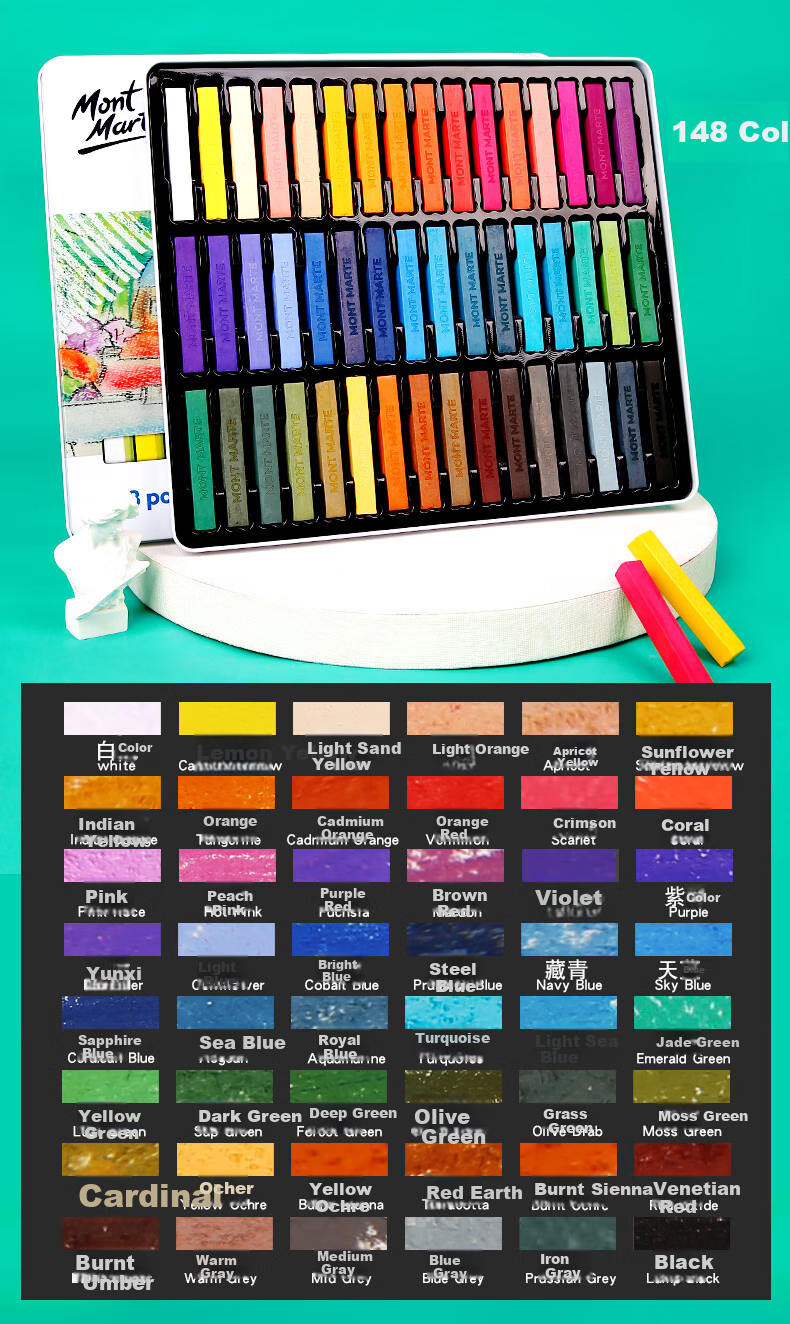 Mont Marte Colored Chalk, Drawing Sticks, Colored Chalk, Hand-Drawn Chalk, Blackboard Paint, 48 Colors, MMPT0030, Art Sketching 13