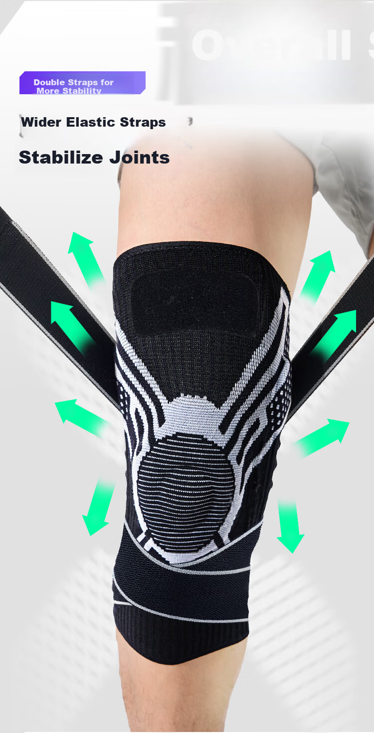 JD Original X380 Sports Knee Brace for Running And Basketball, Patella Fixation Meniscus Knee Protector, Single Piece L 9