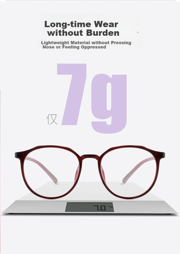 Nianqingtai Women's Fashionable Full-Frame TR90 Comfortable High-Definition Ultra-Light Imported Reading Glasses D685 + 3.50 Diopters for Presbyopia 8