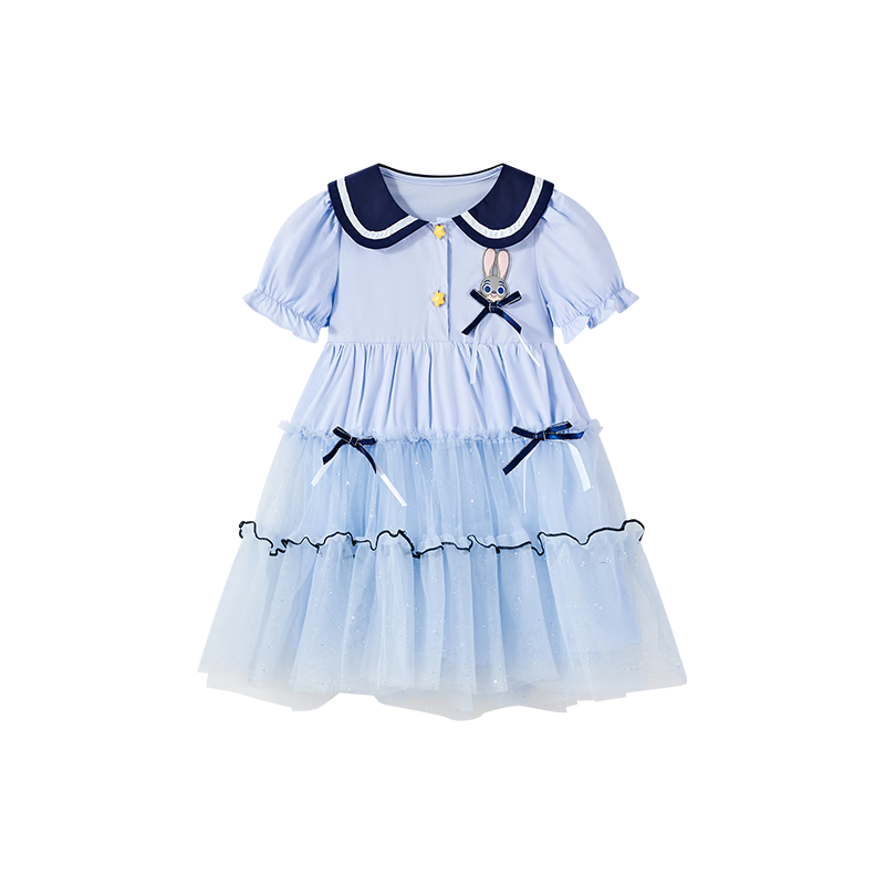 Disney Girls' Dress, Children's Summer Dress, 2026 New Style, Trendy Rabbit Police Officer, Kids' Princess Dress