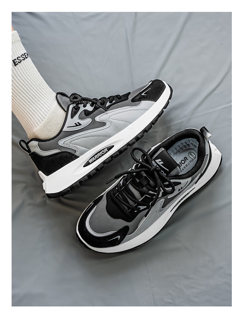 Warrior Men's Sneakers 2025 Summer Casual Breathable Low-top Shoes for Men Beige/Grey/Blue Size 40 23