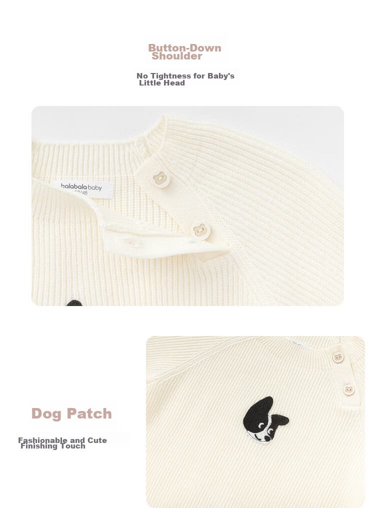 BALABALA Children's Clothing, Kids' Sweater, Boys' Knitwear, Girls' Inner Wear, 2025 Autumn Collection, Loose-Fitting Versatile Style, 209325103202 14