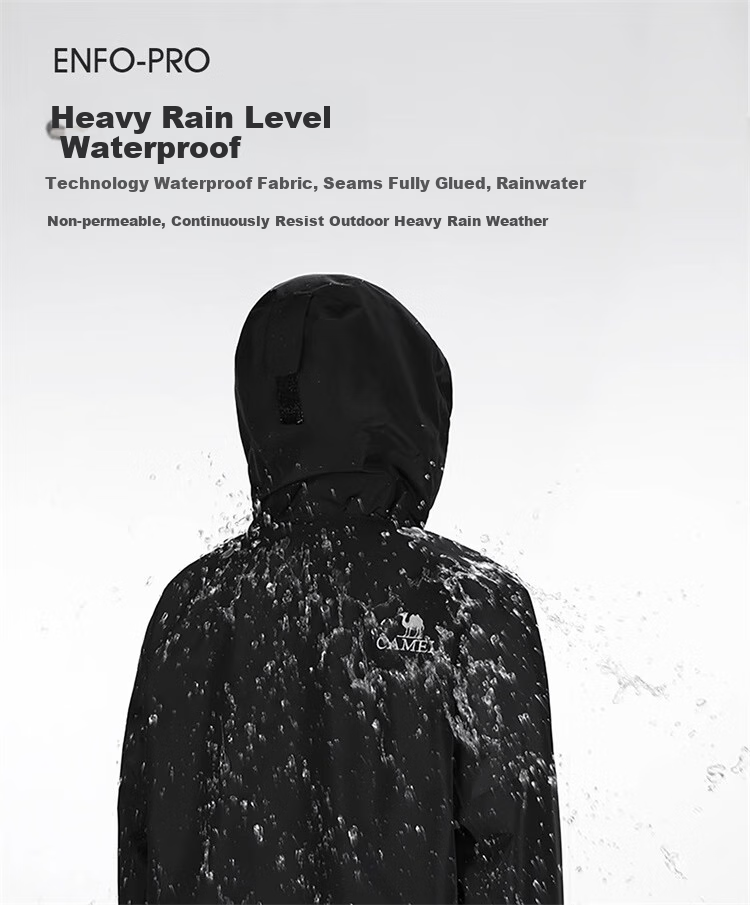 CAMEL [Wang Junkai's Choice], Outdoor Rain God Windbreaker Jacket for Men And Women, Hard Shell, Heavy Rain Level Windproof Waterproof Coat 10