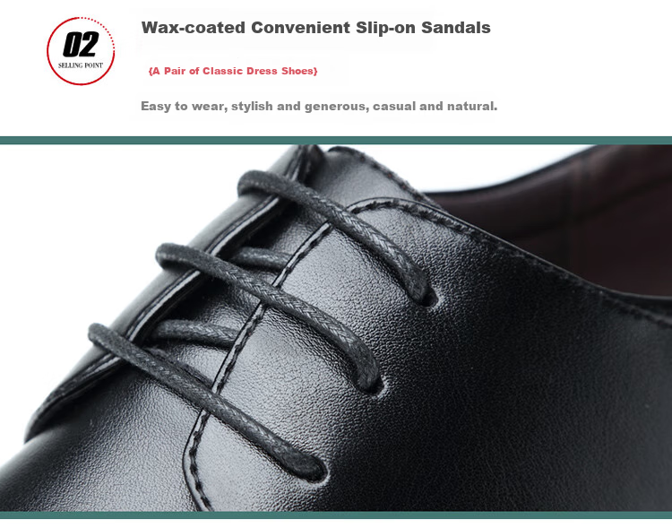 Poitulas Men's Lace-Up Business Casual Leather Shoes, Hollow Breathable Formal Shoes, 6858 Black (Sandal), Size 44 6