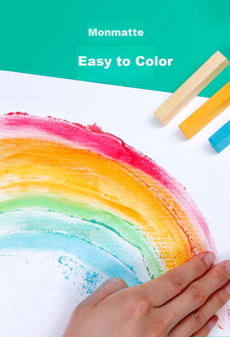 Mont Marte Colored Chalk, Drawing Sticks, Colored Chalk, Hand-Drawn Chalk, Blackboard Paint, 48 Colors, MMPT0030, Art Sketching 4