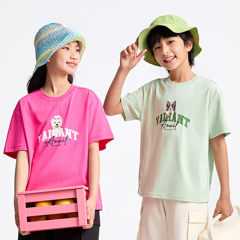 Annil Children's Clothing, Boys And Girls Round Neck Short-Sleeve T-Shirt, 2025 Summer New Style, Casual Printed Breathable Cool Elastic