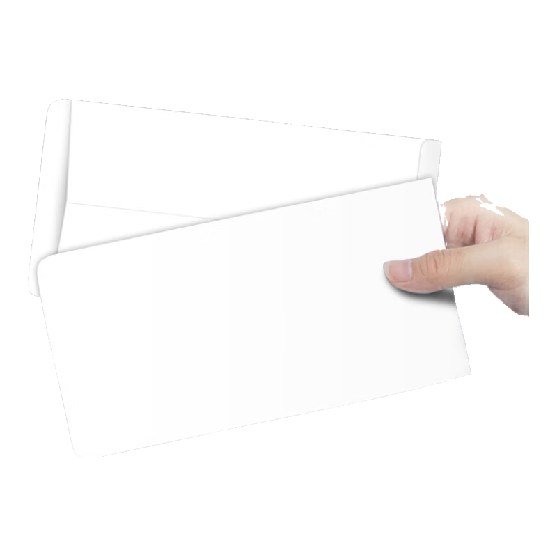 Kingdee 50 Sheets No. 5 White Blank Envelopes 220*110mm, Empty Receipt Envelopes, All White Invitation Envelopes, Simple Business Envelopes